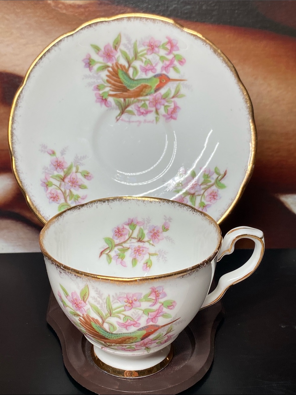 Vintage Royal Stafford Hummingbird Teacup and Saucer